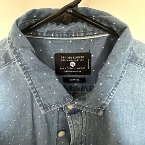 Denim & Flower Men’s Shirt Size Large Slim Fit